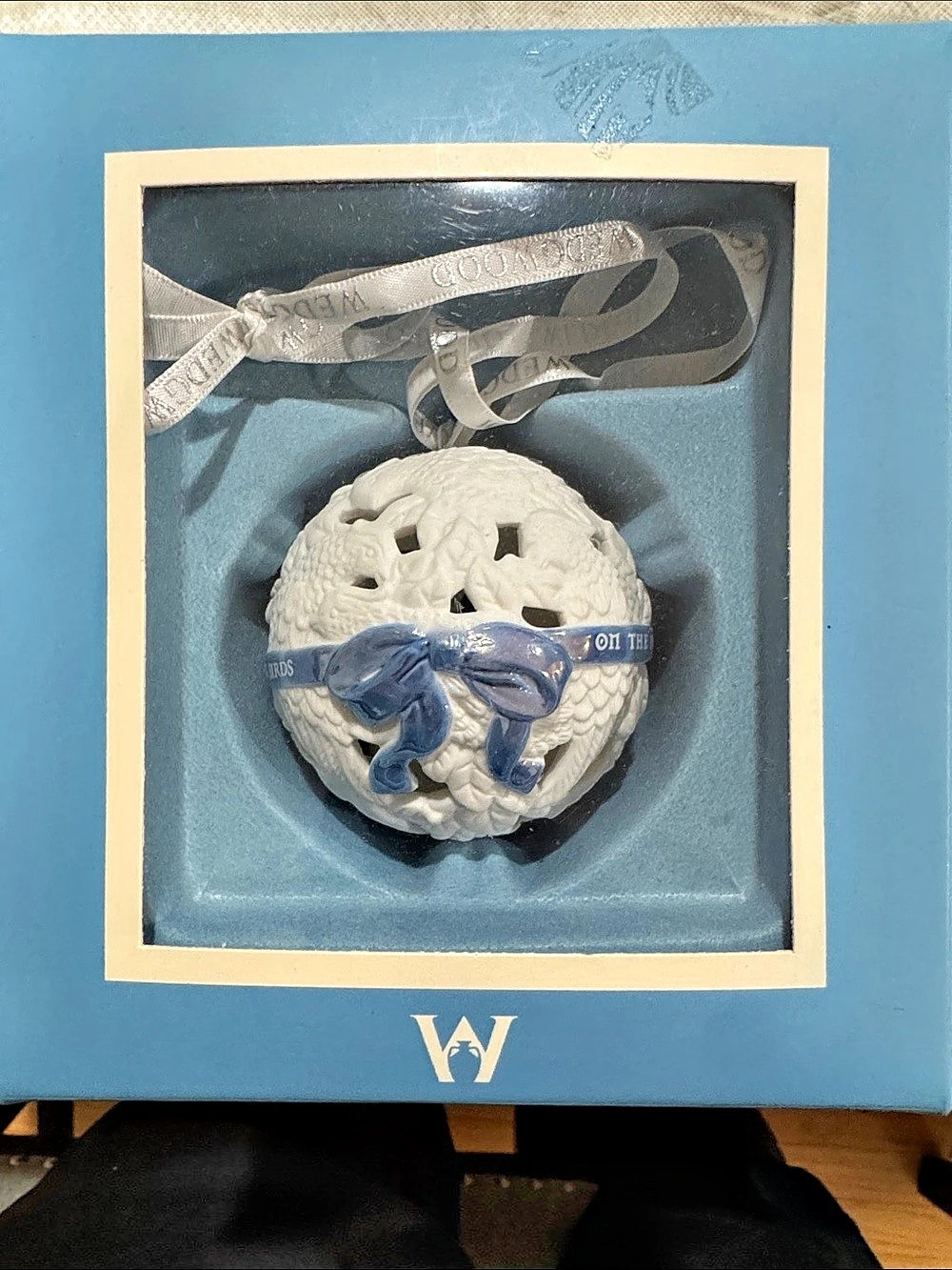 Wedgwood Holiday Ornament White & Blue
